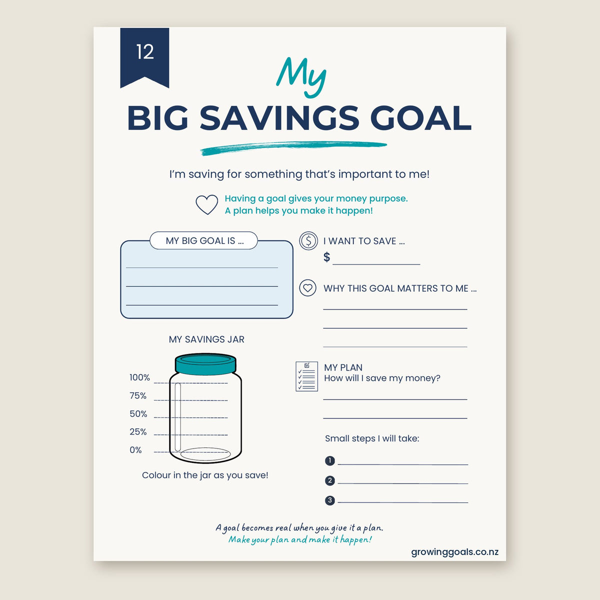 Inside page: My Big Savings Goal